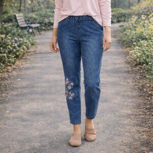 Soft Surroundings Embroidered Pull On Jeggings